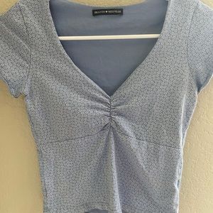 brandy melville blue floral top